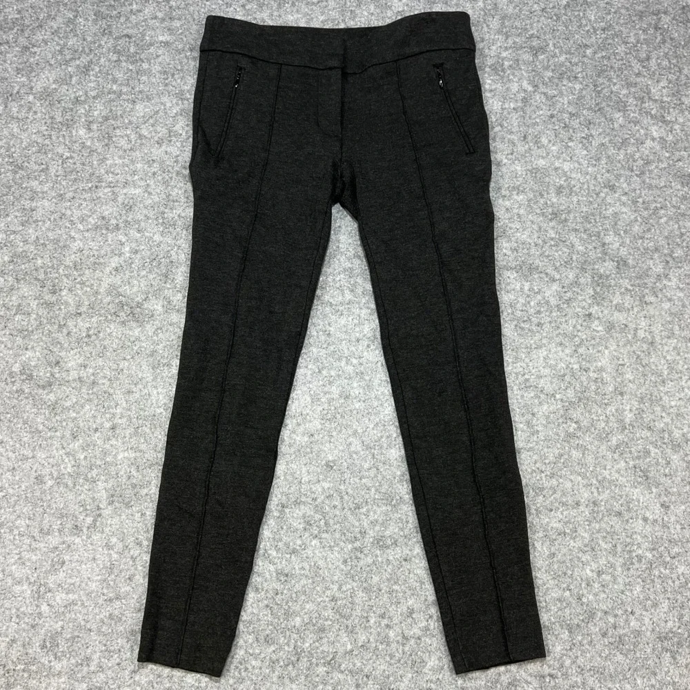 Ann Taylor Loft Petite Womens Dark Gray‎ Slim Leg Zipper Pocket Pants Size 2P